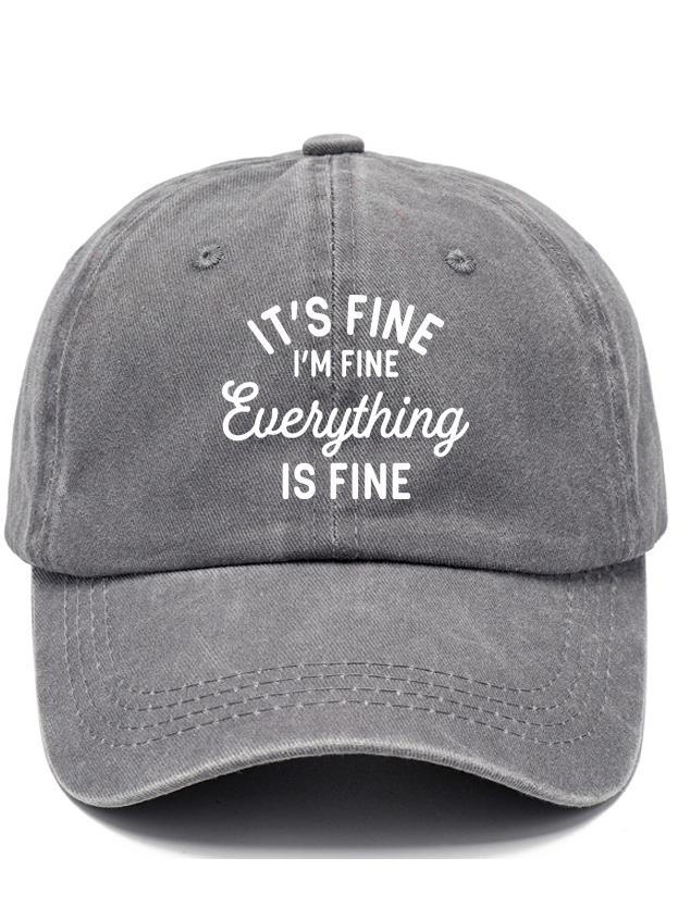 It is fine i am fine everything is fine Denim sun Hat