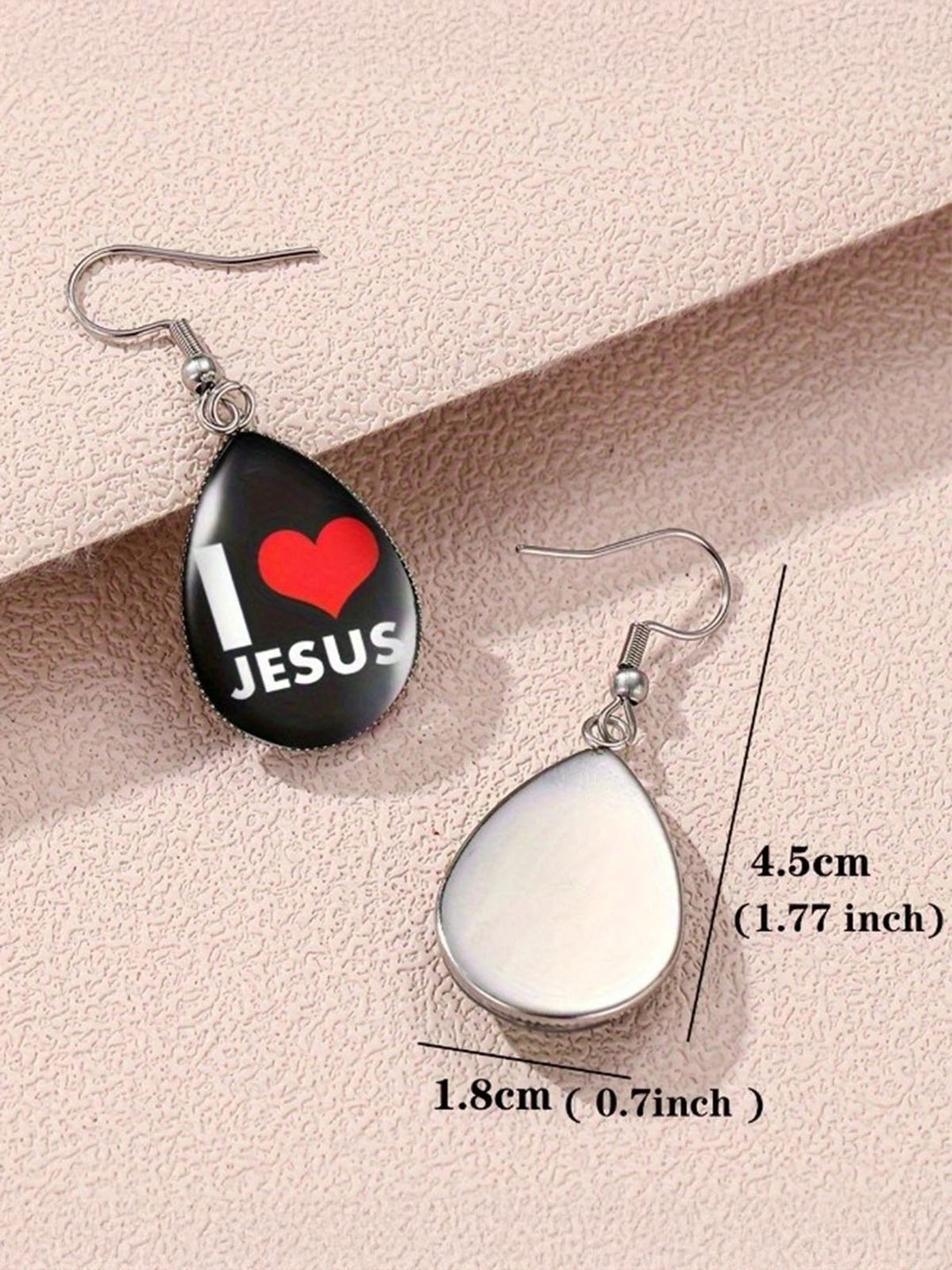 I Love Jesus Teardrop Earrings