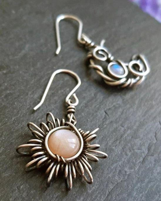 Boho Sun Moon Earrings