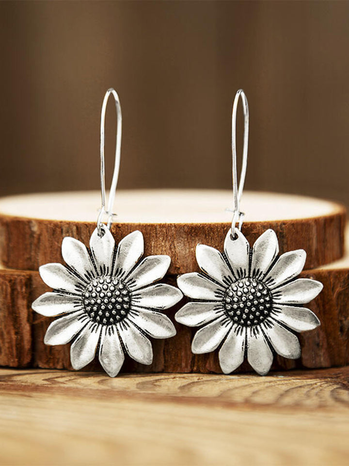 Sunflower Earrings Antique Gold Daisy Earrings