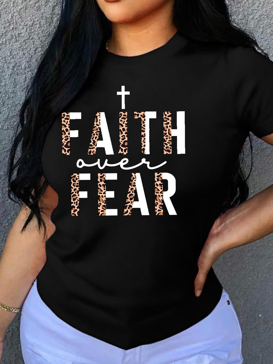 Plus Size Faith Over Fear T-shirt