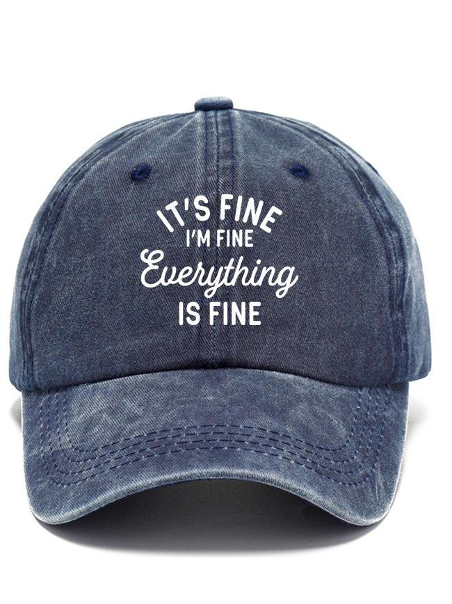 It is fine i am fine everything is fine Denim sun Hat