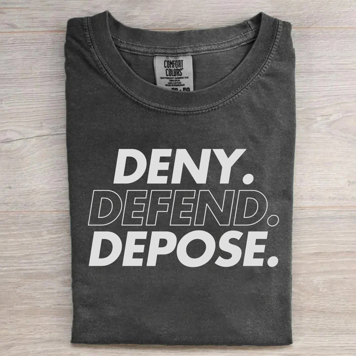 Deny Defend Depose Eat the Rich Retro T-shirt