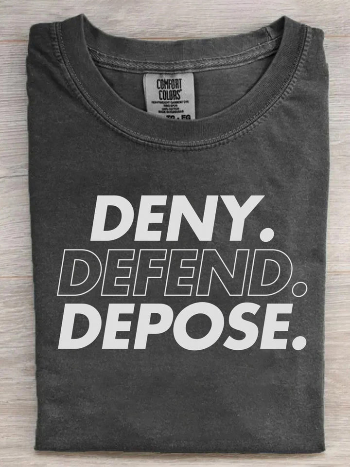 Deny Defend Depose Eat the Rich Retro T-shirt