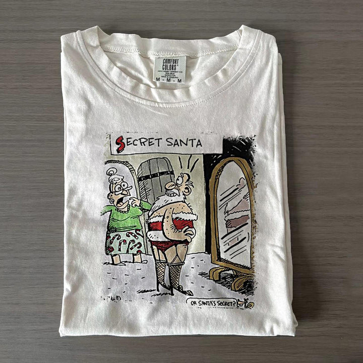 Women's Cute Funny Santa Crew Neck T-shirts