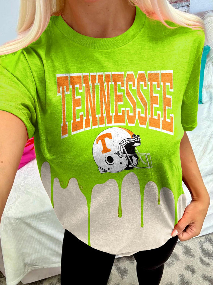 Tennessee Football Game Printed Crew Neck T-shirt