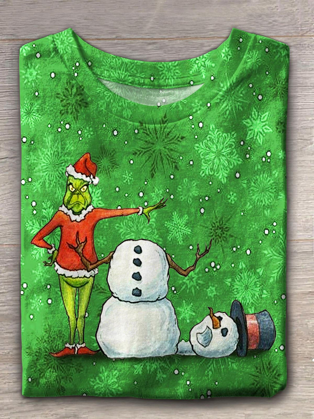 Women's Retro Funny Spoof Christmas Crew Neck T-shirt