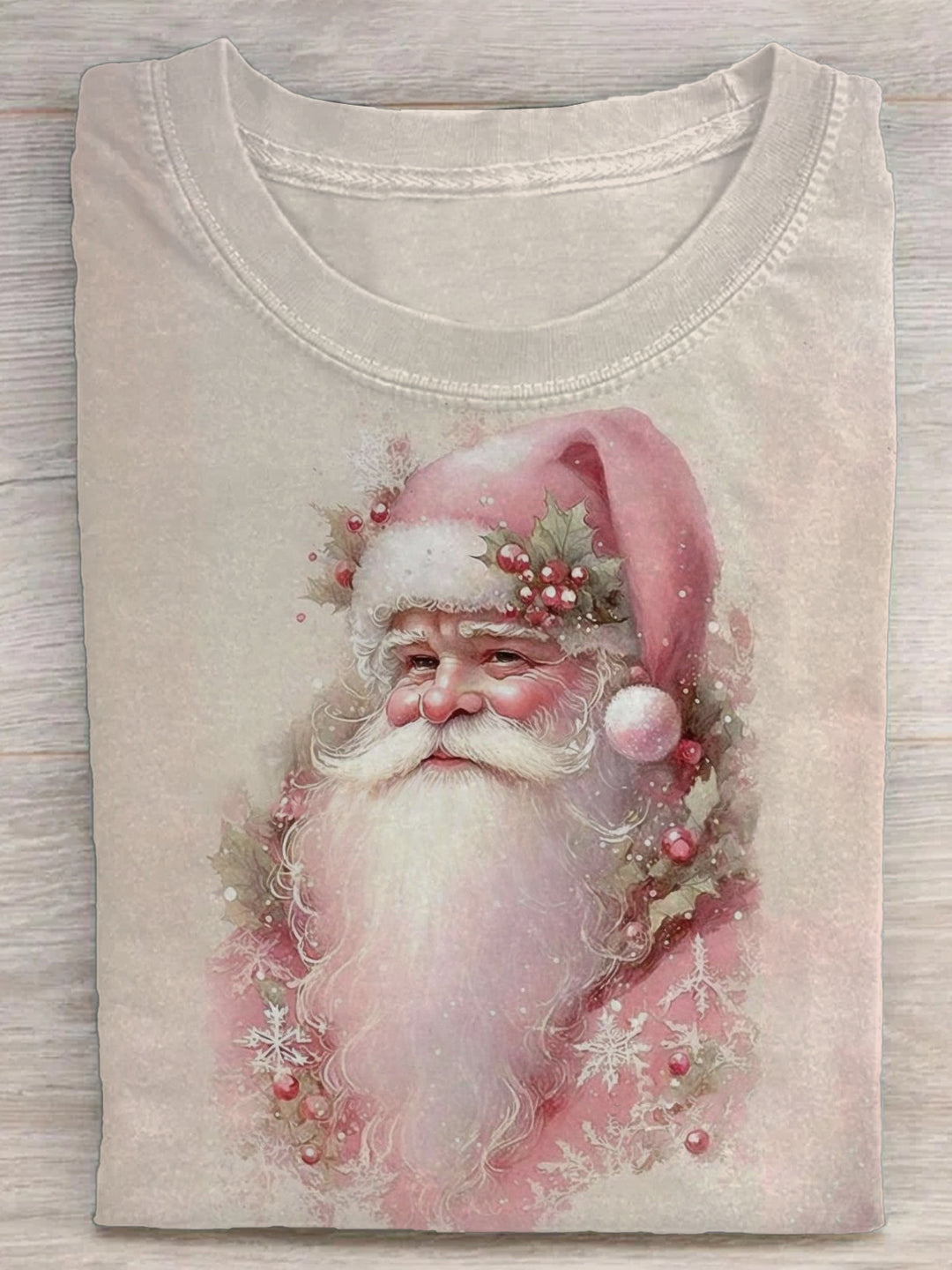 Merry Christmas Printed Crew Neck T-shirt